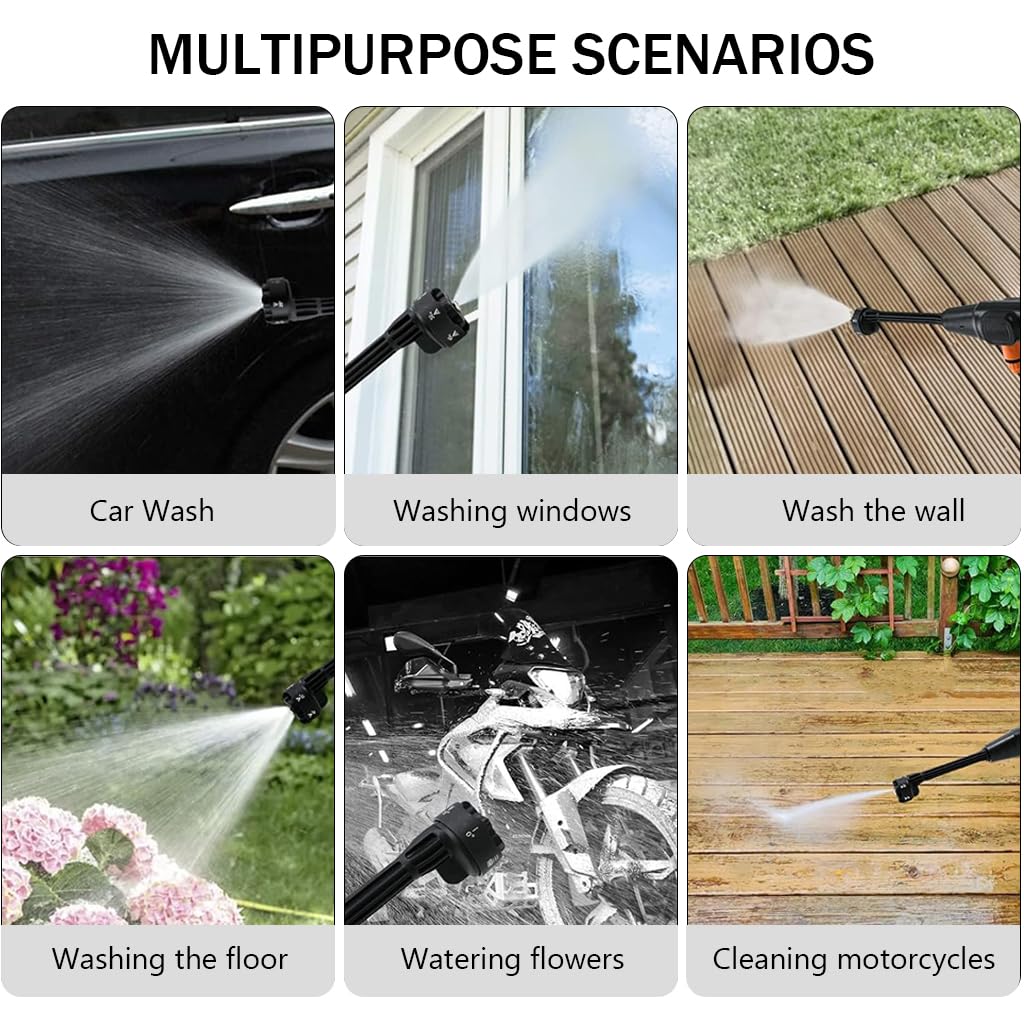 HASTHIP Car Washer Nozzle - Rotationally Adjustable Washer Nozzle - 6 Modes Multifunctional - ABS Material High-Pressure Car Washer Machine - Universal Car Washer Nozzle for Cleaners HASTHIP Car Washer Nozzle - Rotationally Adjustable Washer Nozzle - 6 Modes Multifunctional - ABS Material High-Pressure Car Washer Machine - Universal Car Washer Nozzle for Cleaners